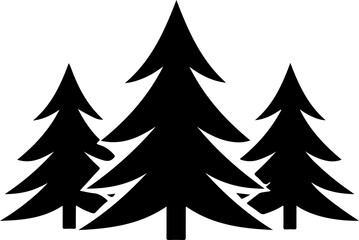 Fototapeta premium Stylized evergreen forest trees silhouette design