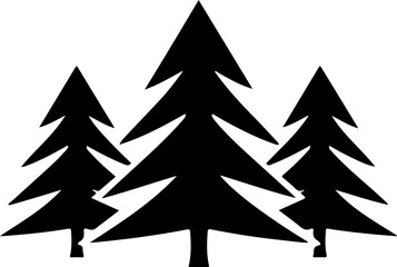 Obraz premium Stylized evergreen trees stand tall together