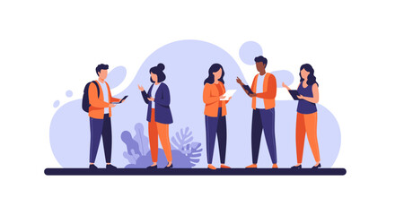 Diverse team collaborating, ideal for website banners, presentations, or brochures showcasing teamwork and communication.