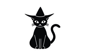 witch cat vector icon