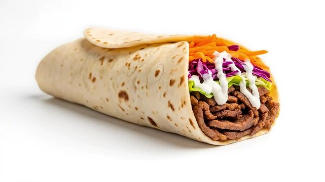 Beef wrap with vegetables and sauce