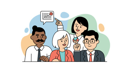 Diverse business team collaborating on a project, ideal for website banners or presentations.