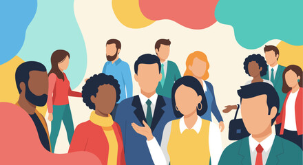 Diverse group of business people, ideal for website banners, presentations, or diversity and inclusion campaigns.