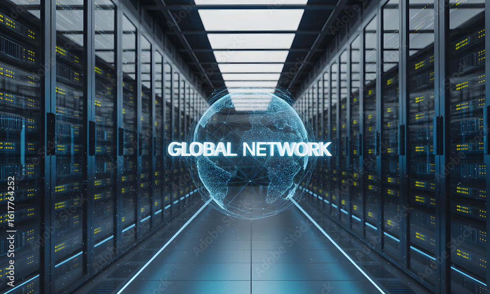 Poster global network hologram in modern data center environment
