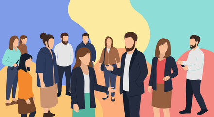 Diverse group of people networking, ideal for website banners or brochures promoting business, community, or teamwork.