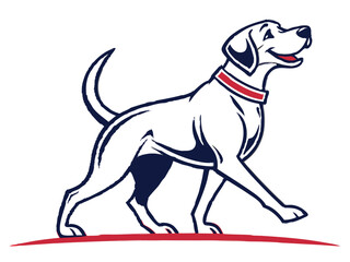 Fototapeta premium Friendly Dalmatian Dog Illustration with Red Collar