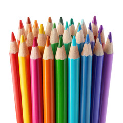 Fototapeta premium Close-up of colorful pencils clustered tightly