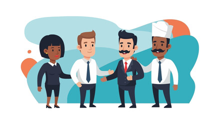 Diverse Business Team Collaboration: Illustration for Website or Brochure