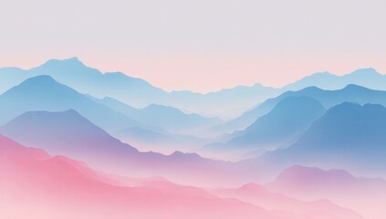 Obraz premium Pastel mountain range in soft haze