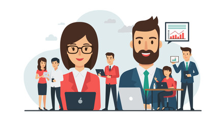 Successful business team collaboration, perfect for website banners or presentations.