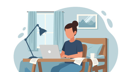 Person working from home on laptop, perfect for remote work articles or blog posts.