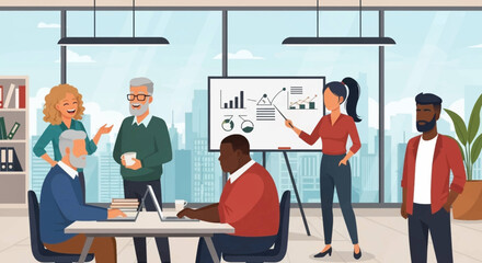 Diverse business team collaborating on a project, perfect for website banners or presentations.