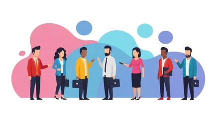 Diverse business team collaborating, ideal for presentations on teamwork and corporate success.