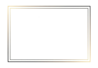 A white rectangle with a thin double border that has a goldtoblack gradient