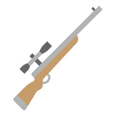 Rifle with Scope Illustration Icon