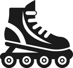 Single Rollerblade Silhouette Black Shape