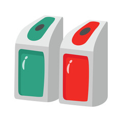 A modern 2d style icon of grouped trash bins
