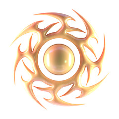 Ethnic Tribal ornamental pattern. transparent background. Y2k 3D