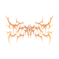 Ethnic Tribal ornamental pattern. transparent background. Y2k 3D