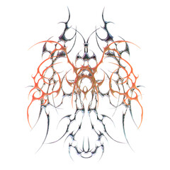 Stock Tribal Art. transparent background. Y2k 3D