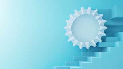 Blue innovation process visualized in a conceptual business infographic.