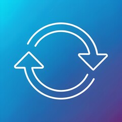 Circular arrows indicating a refresh or cycle on a blue gradient background