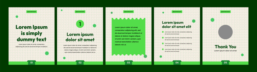 green theme social media carousel template