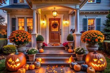 Obraz premium Christmas gifts wrapped with pine branches and lights on wood