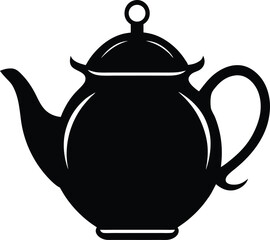 Obraz premium Teapot Silhouette Solid Black