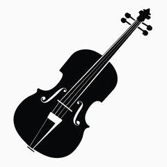 Obraz premium Violin Silhouette Solid Black