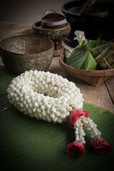 Jasmine garlands for Mother's Day and Songkran Festival in Thailand