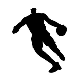 silhouette vector sport basketball player