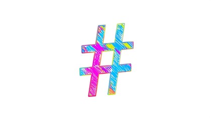 Colorful hashtag symbol