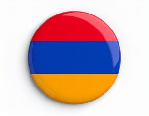 Armenia Flag Button on White Background