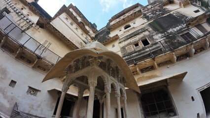 Architectural Details of Inner Courtyard at Taragarh Fort in Bundi, India