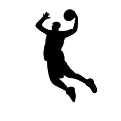 silhouette vector sport basketball player