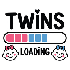 Twins baby loding t shirt