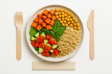 Colorful vegan Buddha bowl with quinoa