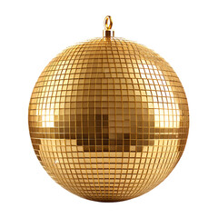 Obraz premium Golden mirrored sphere isolated on a transparent background