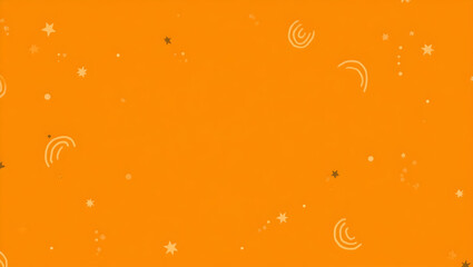 Halloween Minimal Halloween background with a single black wizard hat and swirling white sparkles on a clean orange backdrop (3)