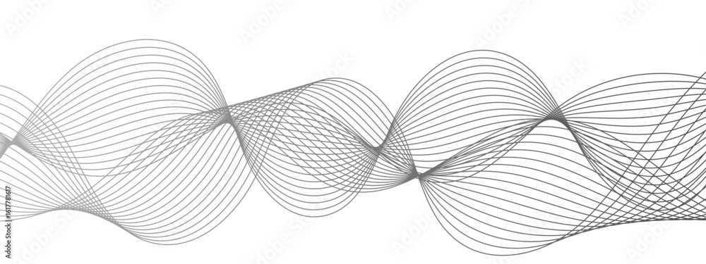 Poster abstract modern background with black and white wavy lines. curved wavy lines tech futuristic motion