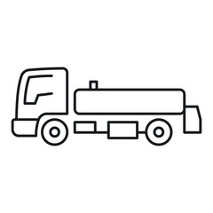 Icon of a tanker truck designed to transport fuel or liquid materials in modern industrial conditions