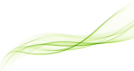 Abstract Background, Transparent Waved Lines. Soft Green Smoke Wave BG. Colorful Gradient Flowing Wavy Lines. Vector illustration.