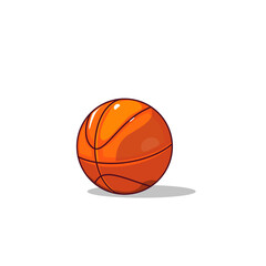 Fototapeta premium Orange basketball with shadow against white backdrop Vector Cartoon Design