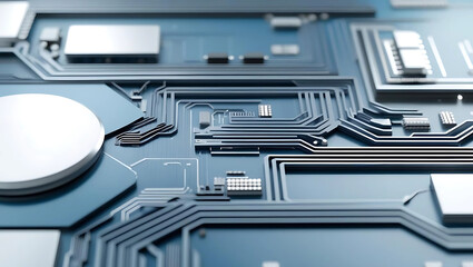 Minimalist AI Circuitry Background: Futuristic Tech Design, Vibrant Futuristic Circuit Board Background for AI Companies, Moody AI Circuitry Abstract: Clean High-Tech Visuals, generative ai