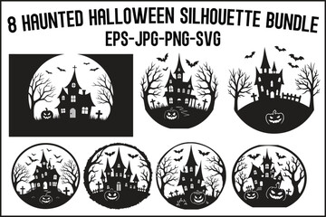 Haunted Halloween Silhouette bundle
