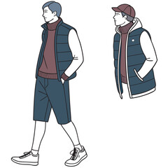 man in jacket vector illustration