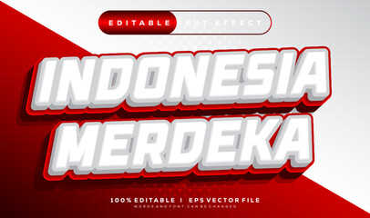 indonesia merdeka vector text effect with modern style design