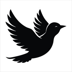 Fototapeta premium bird silhouette illustration isolated on white background 