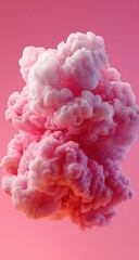 Obraz premium Pink and white cloud-like smoke against pink backdrop
